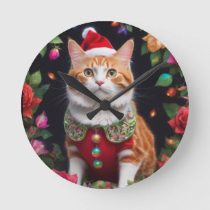 Meowy Round Clock