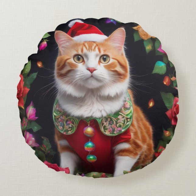  Meowy  Round Cushion (Front)