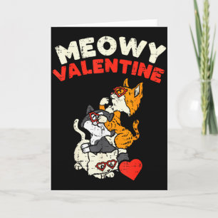 Meowy Valentine Cats Cute Kitten Cat Valentines Da Card