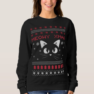Meowy Xmas Cat Holiday Cat Christmas Sweatshirt
