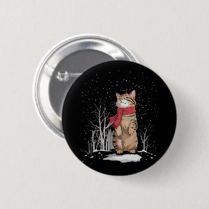 Meowy Xmas Cats Christmas Snow Kitten Funny Gift 6 Cm Round Badge