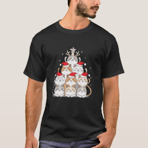 Meowy Xmas Funny Cat Christmas Happy New Year Cat T-Shirt