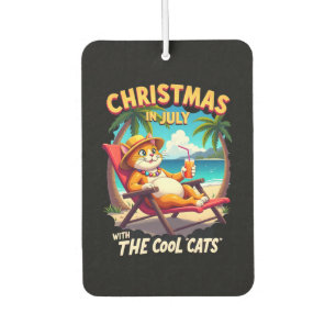 Meowy Xmas Summer Christmas In July Chillin Cool C Car Air Freshener