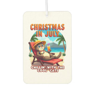 Meowy Xmas Summer Christmas In July Chillin Cool C Car Air Freshener