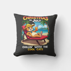 Meowy Xmas Summer Christmas In July Chillin Cool C Cushion