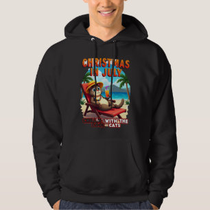 Meowy Xmas Summer Christmas In July Chillin Cool C Hoodie