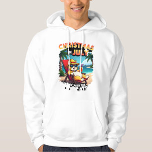Meowy Xmas Summer Christmas In July Chillin Cool C Hoodie