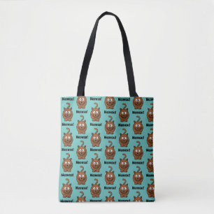 Meowza! Funny Brown Kitty Cat Cartoon Design Tote Bag