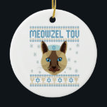 Meowzel Tov Cat Mazel Ugly Hanukkah Sweater Gift Ceramic Ornament<br><div class="desc">chanukah, Pajamakah, hanukkah, meowzel, jewish, ugly, sweater, cat, christmas, knitted</div>
