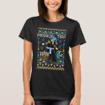 Meowzel Tov Chanukah Jewish Black Cat Hanukkah Ugl T-Shirt<br><div class="desc">Meowzel Tov Chanukah Jewish Black Cat Hanukkah Ugly Sweater 2</div>