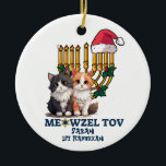Meowzel Tov Cute Happy Hanukkah Ceramic Ornament<br><div class="desc">Searching for great gifts for Chrismukkah,  Christmas or Hanukkah? Check out this item and our full collection of fun,  unique personalised items for that special someone in your circle.</div>