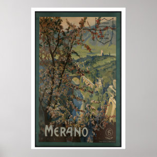 Merano Italy Vintage Travel Poster - Framed