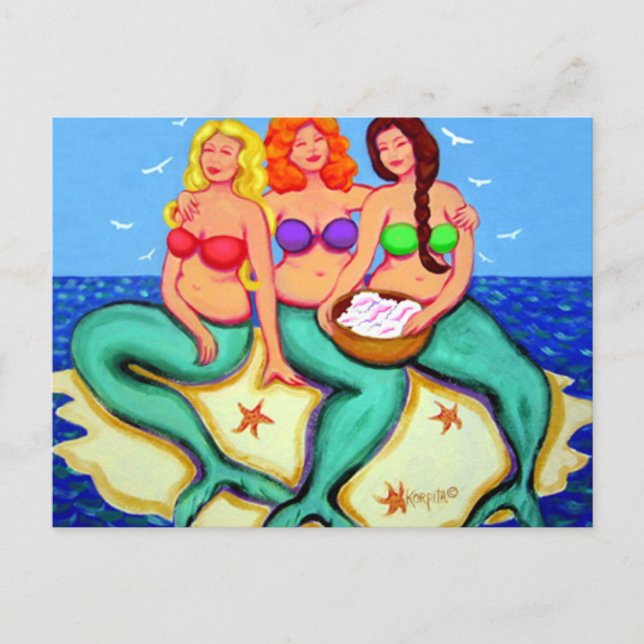 Merbabes - Mermaids Just Having Fun Postcard (Front)