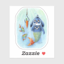 Merbunny Sticker Mermaid Fish Benny Blue Bunny