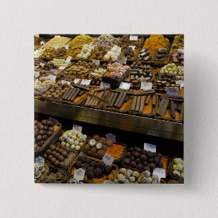 Mercat de Sant Josep, assorted chocolate candy 15 Cm Square Badge
