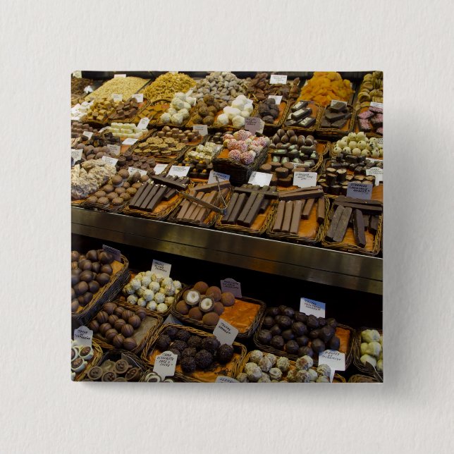 Mercat de Sant Josep, assorted chocolate candy 15 Cm Square Badge (Front)