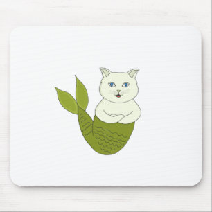 Mercat Purrmaid Merman Fish Cat Mouse Pad