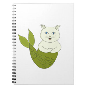 Mercat Purrmaid Merman Fish Cat Notebook