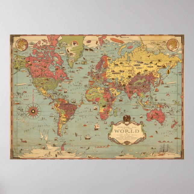 Mercator Map of the World Poster (Front)