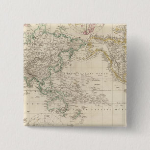 Mercators Projection of the world 15 Cm Square Badge