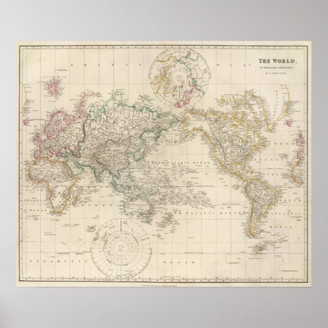 Mercators Projection of the world Poster (Front)