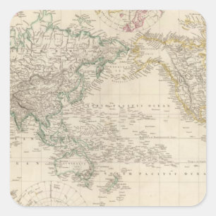Mercators Projection of the world Square Sticker