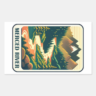 Merced River California Colours Rectangular Sticker