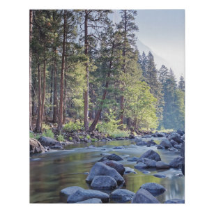 Merced River   Yosemite National Park at Sunrise Faux Canvas Print