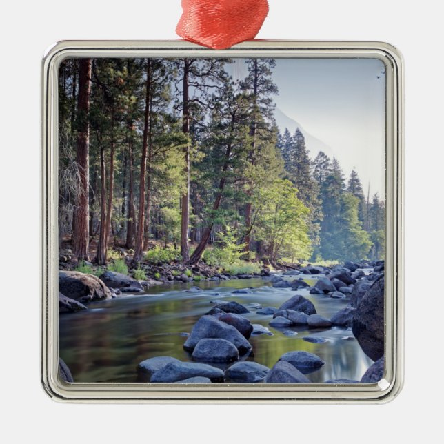 Merced River | Yosemite National Park at Sunrise Metal Ornament (Front)
