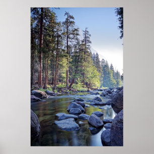 Merced River   Yosemite National Park at Sunrise Poster