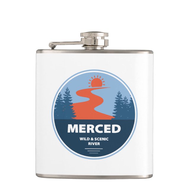 Merced Wild And Scenic River California Hip Flask (Front)