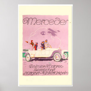 Mercedes 1914 Vintage Style Classic Auto Poster