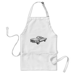 Mercedes Benz 280 SL Convertible Car Illustration Standard Apron