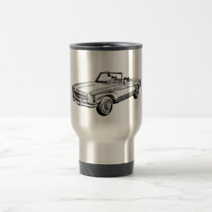 Mercedes Benz 280 SL Convertible Car Illustration Travel Mug