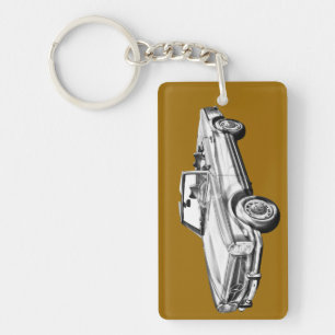 Mercedes Benz 280 SL Convertible Illustration Key Ring