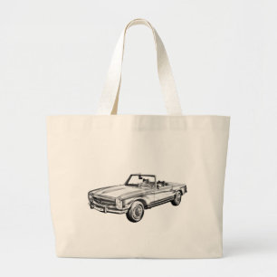 Mercedes Benz 280 SL Convertible Illustration Large Tote Bag