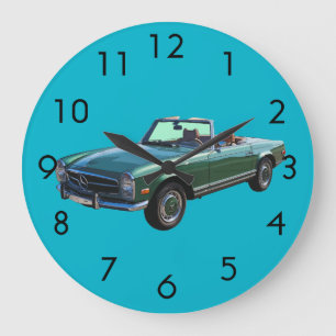 Mercedes Benz 280 SL Convertible Luxury Car Large Clock