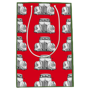 Mercedes Benz 300 Luxury Classic Car Illustration Medium Gift Bag