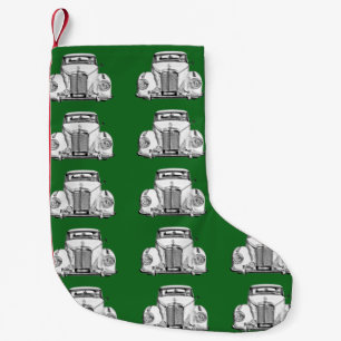 Mercedes Benz 300 Luxury Classic Car Illustration Small Christmas Stocking