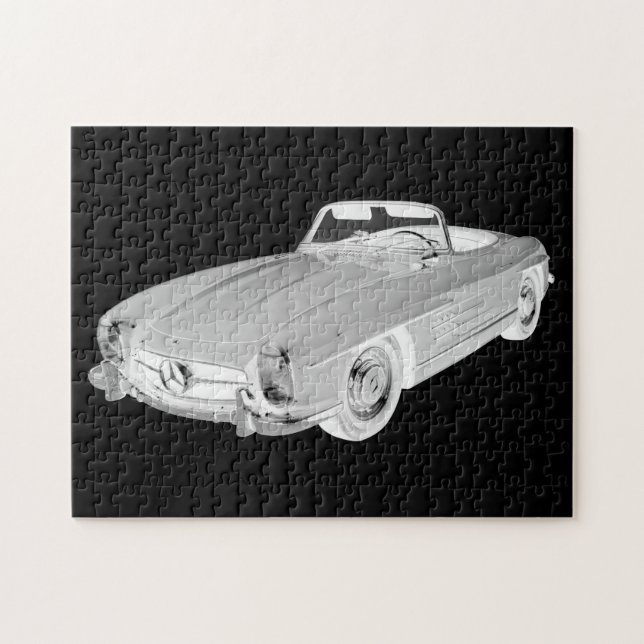 Mercedes Benz 300 SL Convertible Car Art Jigsaw Puzzle (Horizontal)