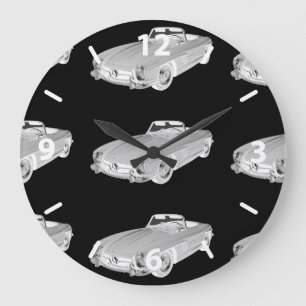 Mercedes Benz 300 SL Convertible Car Art Large Clock
