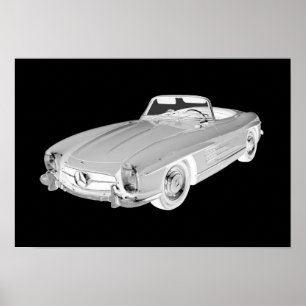 Mercedes Benz 300 SL Convertible Car Art Poster