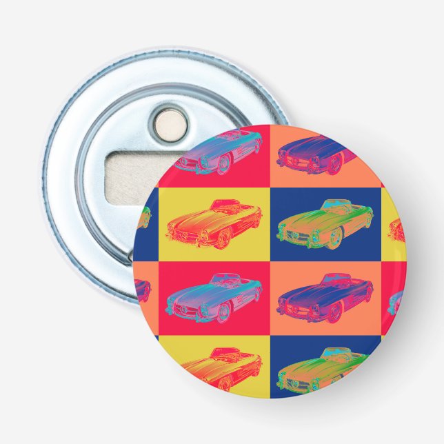 Mercedes Benz 300 SL Convertible Pop Art Bottle Opener (Front)