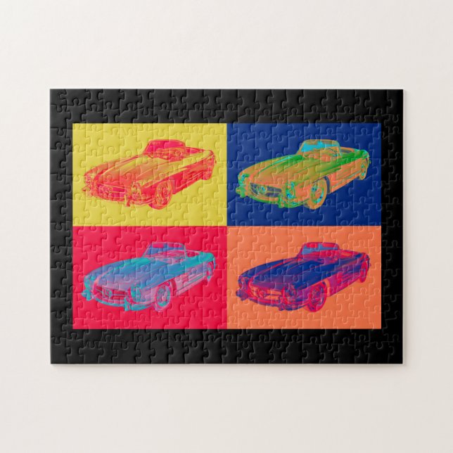 Mercedes Benz 300 SL Convertible Pop Art Jigsaw Puzzle (Horizontal)