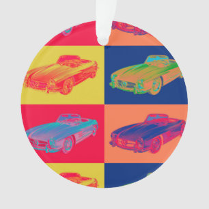 Mercedes Benz 300 SL Convertible Pop Art Ornament