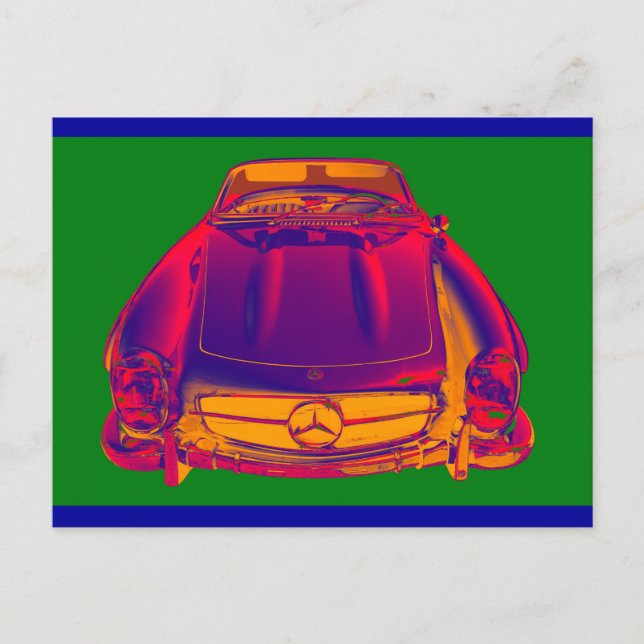 Mercedes Benz 300 SL Convertible Pop Art Postcard (Front)