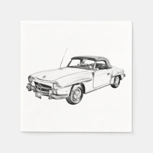 Mercedes Benz 300 sl Illustration Napkin