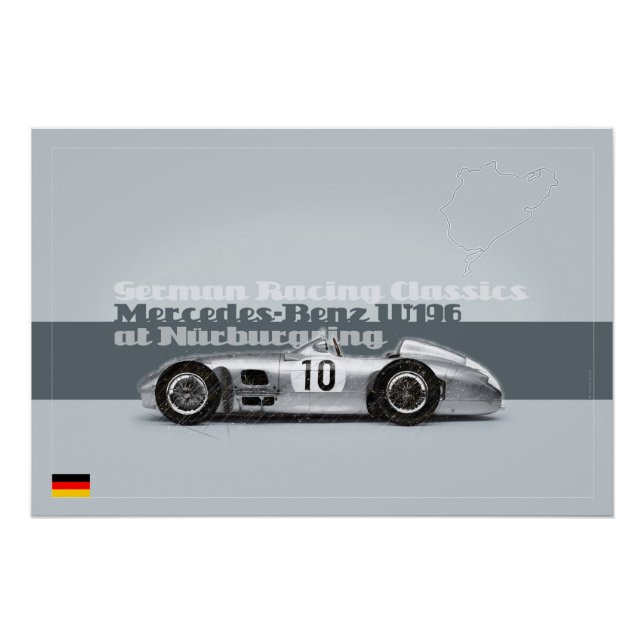 Mercedes-Benz at the Nurburgring Poster (Front)