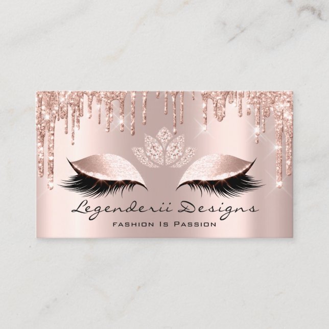 Mercedes Fashion Eyelash Lashes Glitter Lotus Business Card (Front)