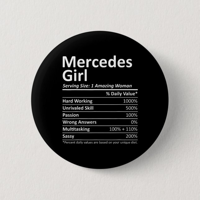 Mercedes Girl Tx Texas Funny City Home Roots Usa G 6 Cm Round Badge (Front)